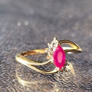 Ruby Solid Yellow Gold Gemstone Ring